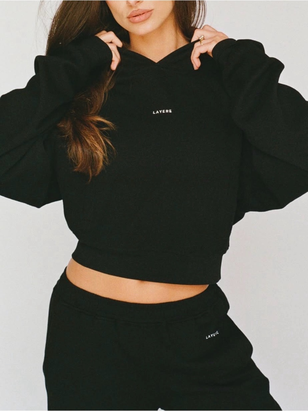 Black Micro Waffle Sweatpants - Women